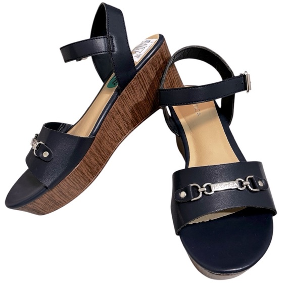 NAUTICA - NWT - SIZE 7.5 - THE DANVERS 7 STYLE - NAVY PLATFORM SANDALS - S6 - Picture 3 of 14